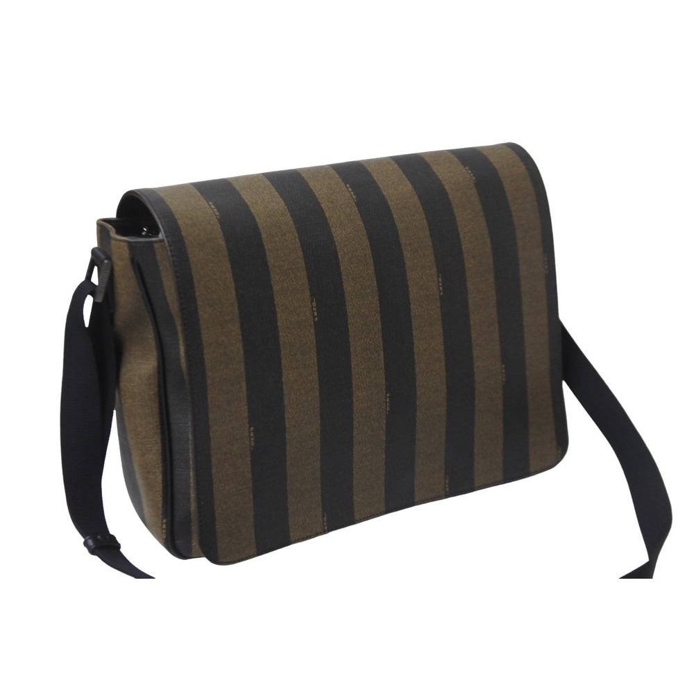 Fendi Square Pecan Pattern Leather Messenger Bag … - image 4